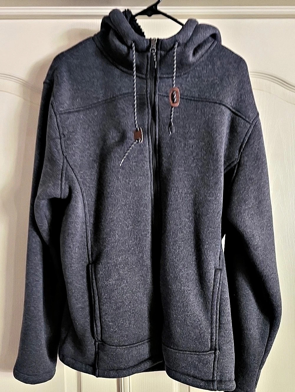 Rugged Elements Mountain Fleece Lined Full Zip Hoodie Men's Gray Medium